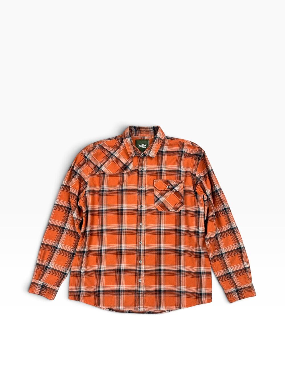 Howler Bros Harker Flannel Plaid Long Sleeve Shirt Burnt Orange — Size XL